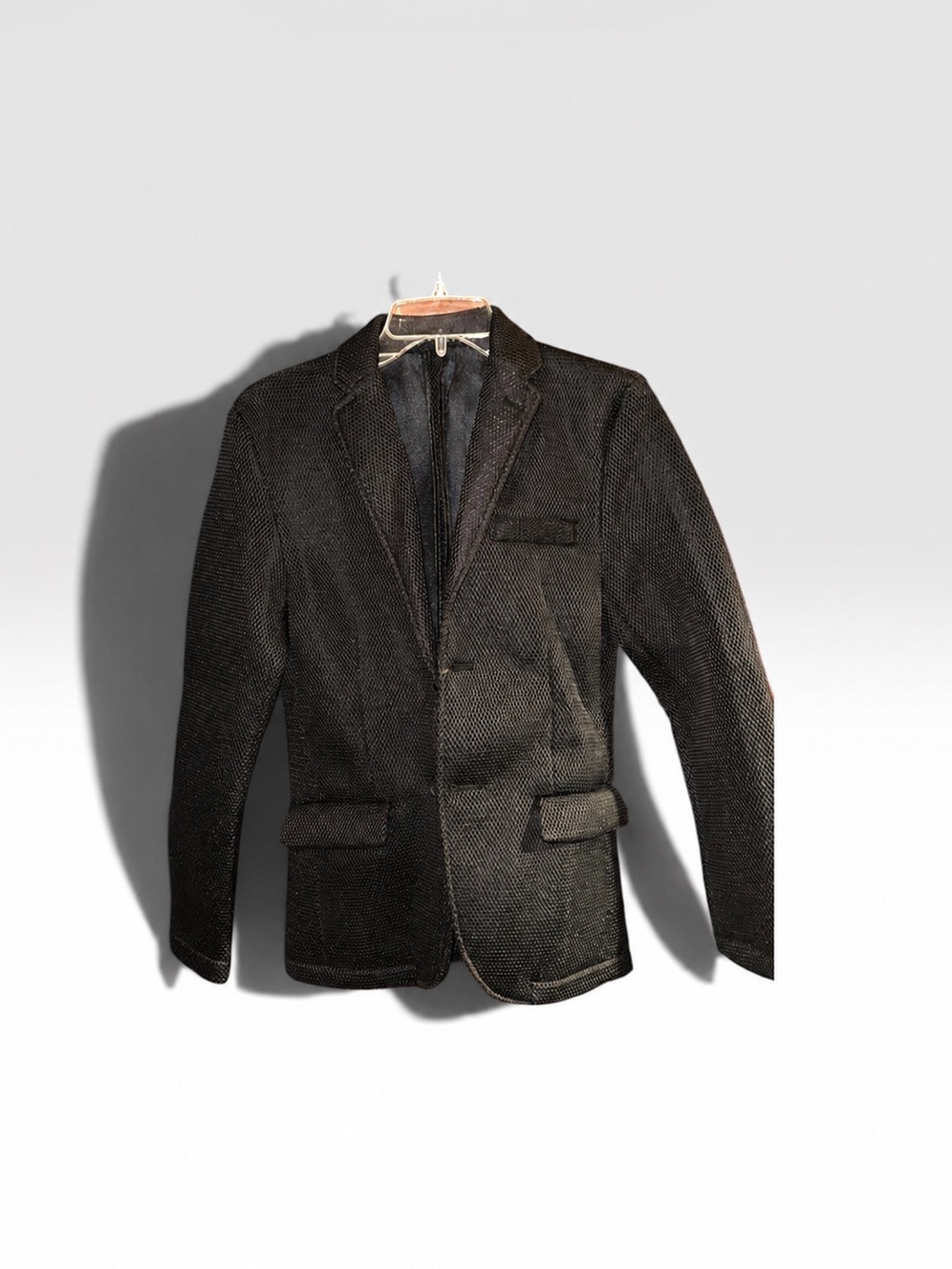 Zara Man Rare Discontinued Textured Black Blazer